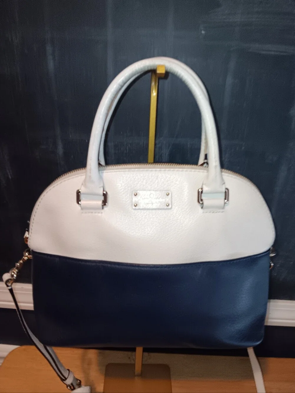 Kate Spade Leather Bi Color Dome Bag With Long Strap
